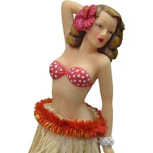 Doll 6.5 Inch Vintage Brunette Hula Girl Dancer In Pose